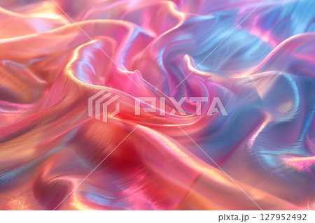 虹色に光る柔らか布地 127952492