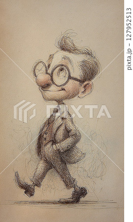 スーツを着たサラリーマンが元気よく歩いている スーツを着たサラリーマンが元気よく歩いている 127952513