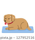 汗をかく犬のイラスト 127952516