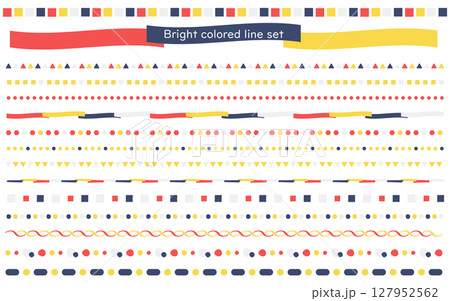 明るい色のラインセット02 127952562