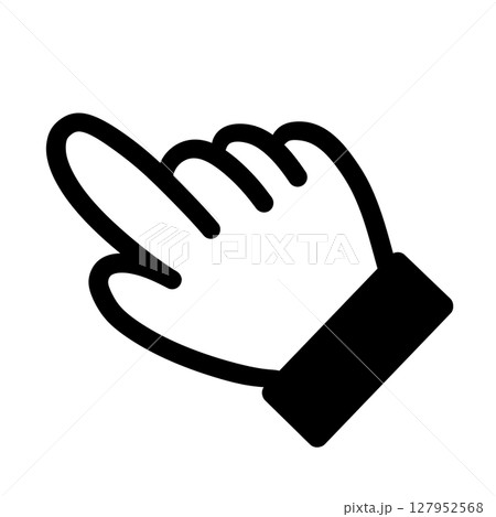指さし　アイコン　記号　サイン タッチ　ワンポイント　手　イラスト 127952568
