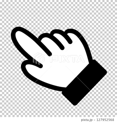 指さし　アイコン　記号　サイン タッチ　ワンポイント　手　イラスト 127952568