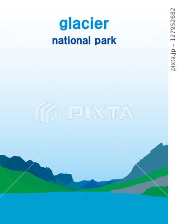グレイシャー国立公園　glacier national park　セント・メアリー湖　アメリカ 127952682
