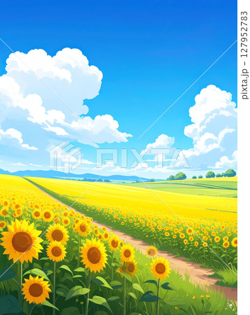 向日葵と青空 向日葵と青空 127952783