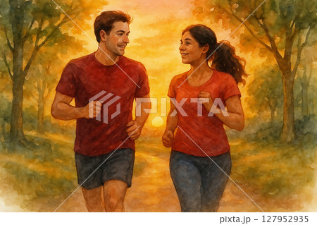 ジョグ ジョギング 駆ける 127952935