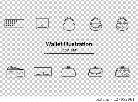 Stock Illustration: Simple vector icon set depicting various wallets 127952961