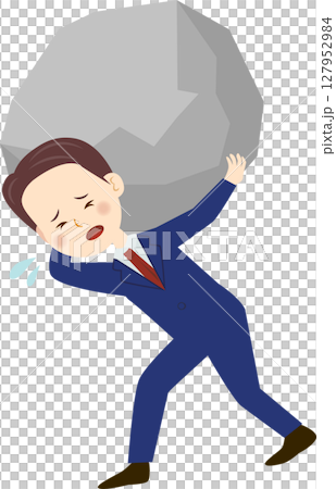 承受著沉重負擔的商人 承受著沉重負擔的商人 127952984