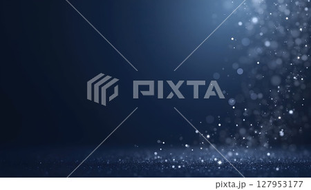 Elegant Deep Blue Background With Gold Sparkles 127953177