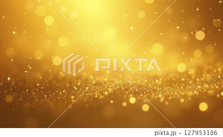 Elegant Gold Background With Starry Glitter Lights 127953186