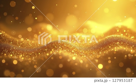 Light Sparkle Overlay On Golden Texture 127953187