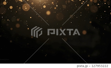 Black Background With Champagne Glitter Particles 127953222