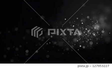 Black Background With White Glitter Shine Effect 127953227