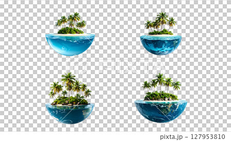 Green potted plant isolated on white 127953810