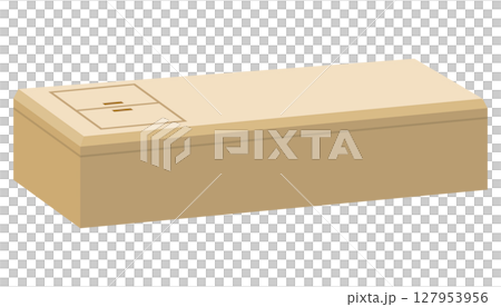 簡單的木棺材圖像插圖 127953956