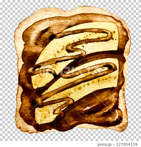 チョコバナナトースト 手描き水彩 チョコバナナトースト 手描き水彩 127954139