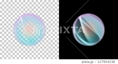 柔和的漸層抽象球體（透明黑色背景） 127954236