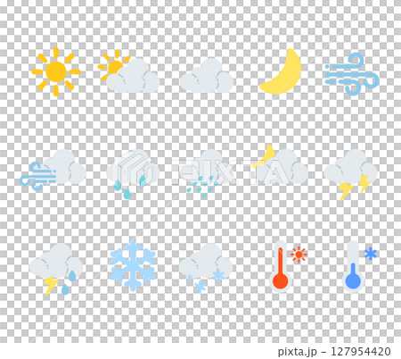 simple cute weather icon set 127954420