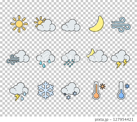 simple cute weather icon set 127954421