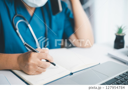 Concept business doctor education essential globalization, student learn and study in university and college to master knowledge needed travel global economy. book stethoscope for medical health care 127954784