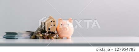 Business concept growth involves strategic financial management money loan investment bank real estate economic development encourage save buy home car education income stack investment economy return 127954795