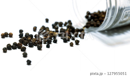 Black pepper isolated on a white background 127955051
