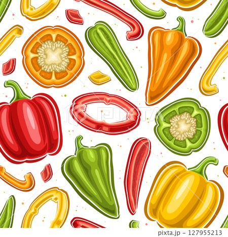 Vector Colorful Pepper Seamless Pattern 127955213