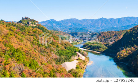 苗木城跡と木曽川（秋） 127955240