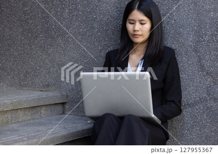 Future remote work combines technology smart phone digital business woman enable e-learning productivity while travel blend comfort modern devices serenity computer equipment connection online world Future remote work combines technology smart phone digital business woman enable e-learning productivity while travel blend comfort modern devices serenity computer equipment connection online world 127955367