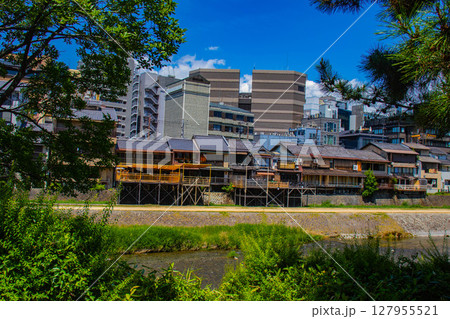 【京都風景】鴨川と先斗町周辺の穏やかな情景 127955521