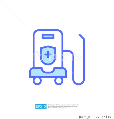 Icon of a Clean and Disinfect Vacuum Cleaner with Protective Shield in Modern Design 127956145