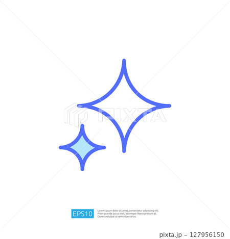 Sparkling Clean and Disinfect Icon Representing Freshness and Hygiene with Radiant Glimmers in Blue and Bright Shapes 127956150