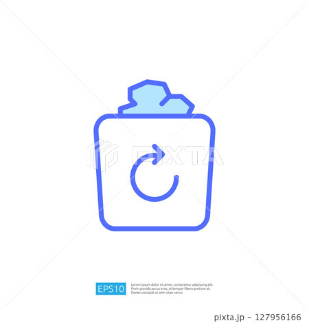 Illustration of a Clean and Disinfected Recycling Bin Icon Representing Waste Management and Sustainability in a Minimalist Style 127956166