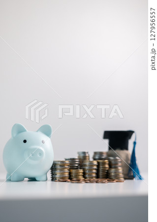 Business concept growth involves strategic financial management money loan investment bank real estate economic development encourage save buy home car education income stack investment economy return 127956557