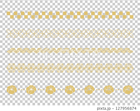 シンプルな和風のラインセット 127956874