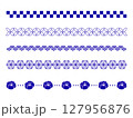 シンプルな和風のラインセット青 127956876