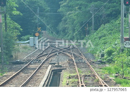 木次線　出雲坂根駅　スイッチバック 127957065