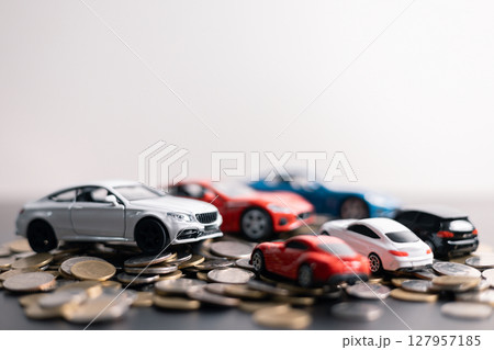 Business car concept growth involves strategic financial management money loan investment bank real estate economic development encourage accountancy save buy income stack investment economy return 127957185