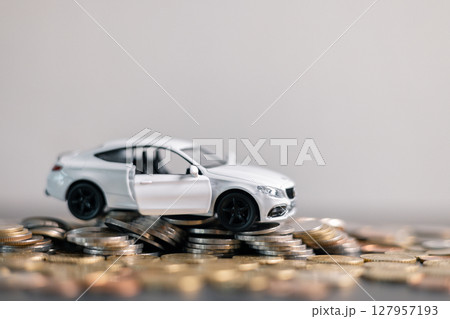 Business car concept growth involves strategic financial management money loan investment bank real estate economic development encourage accountancy save buy income stack investment economy return 127957193