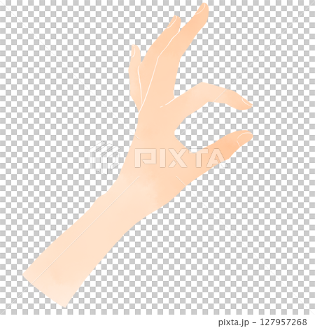 Illustration of a hand making a pinching gesture Illustration of a hand making a pinching gesture 127957268