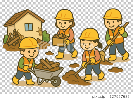 災難後的清理 127957685