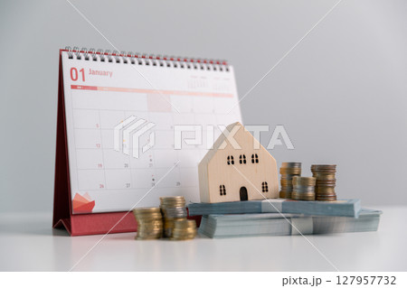 Business concept growth involves strategic financial management money loan investment bank real estate economic development encourage save buy home car education income stack investment economy return 127957732