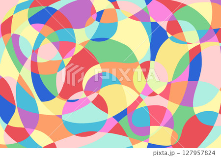 曲線のモザイク風色面構成 1-16 127957824