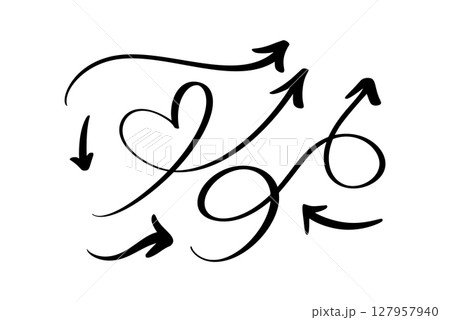 Set Curved Wavy for Bundle Simple Vector Illustration Arrow. Design Projects 127957940