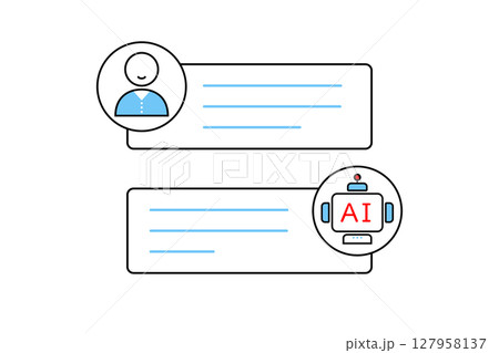 人間とAIが会話をする表現の際に使えそうなイラスト素材 127958137