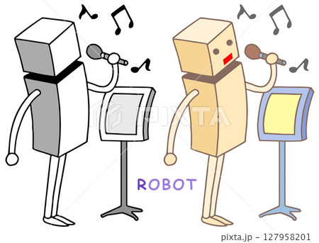 ロボットキャラクター - カラオケ・カラオケボックス・のど自慢 ロボットキャラクター - カラオケ・カラオケボックス・のど自慢 127958201