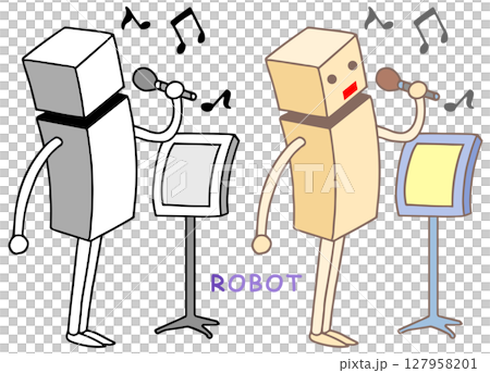 ロボットキャラクター - カラオケ・カラオケボックス・のど自慢 ロボットキャラクター - カラオケ・カラオケボックス・のど自慢 127958201