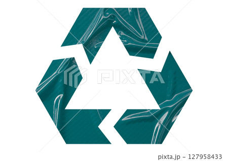 Green recycle symbol paper isolated on transparent background 127958433