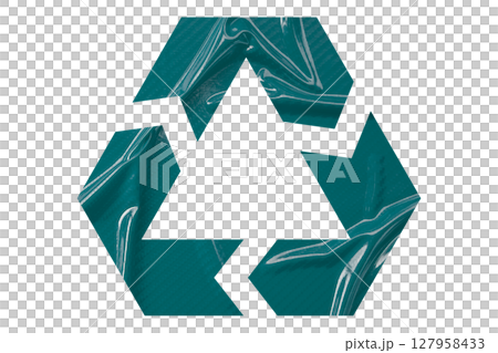 Green recycle symbol paper isolated on transparent background 127958433