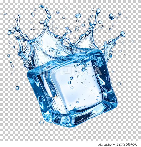 冰與水飛濺的逼真畫面，帶來清爽感受 127958456