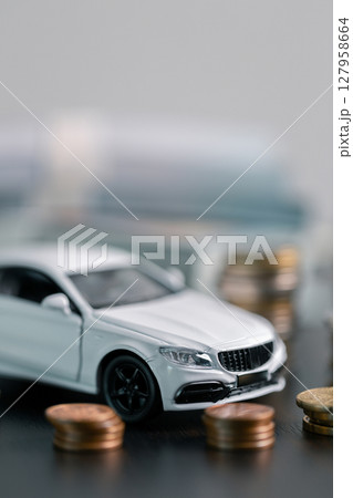 Business car concept growth involves strategic financial management money loan investment bank real estate economic development encourage accountancy save buy income stack investment economy return 127958664